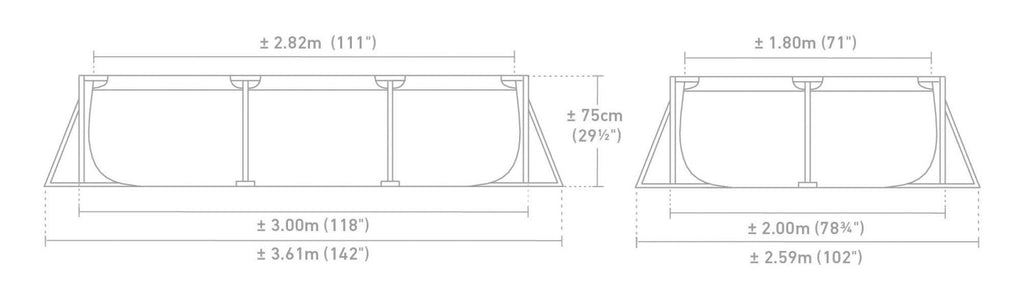Каркасний басейн Intex Rectangular Frame 3,00 м × 2,00 м × 75 см