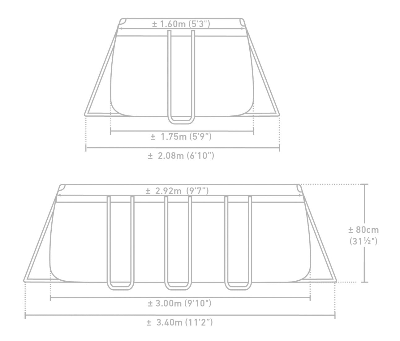 Каркасний басейн Intex Prism Frame Rectangular 3,00 м × 1,75 м × 80 см