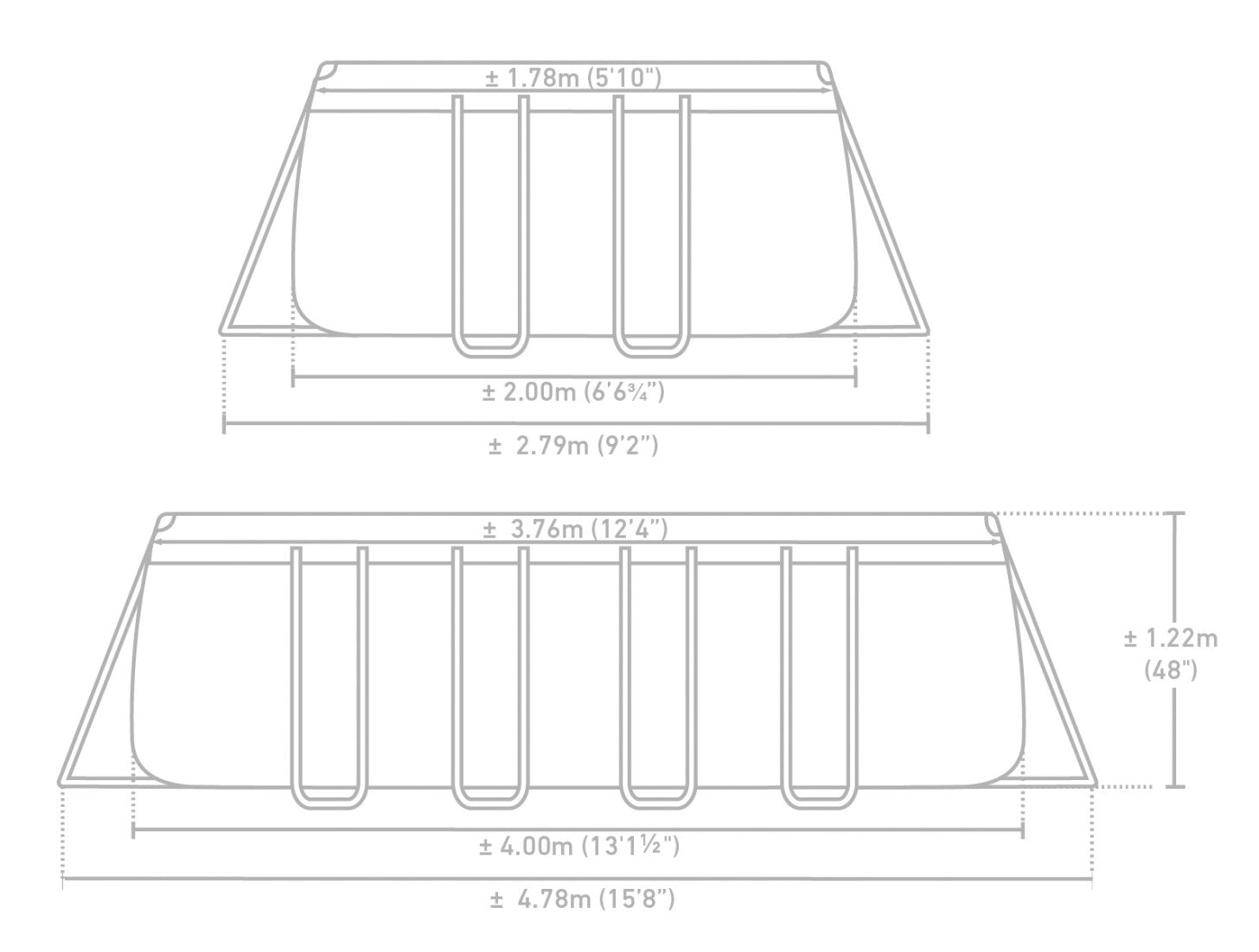 Каркасний басейн Intex Prism Frame Rectangular 4,00 м × 2,00 м × 1,22 м