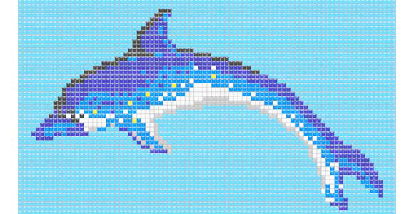 Скляна мозаїка DELFIN 3 для басейну — 2.5 х 2.5 см, 208х120 см