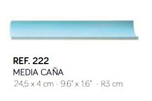 Галтель 24.5x4 см, R3 см (блакитна) — плитка та спецелемент Exagres для басейну