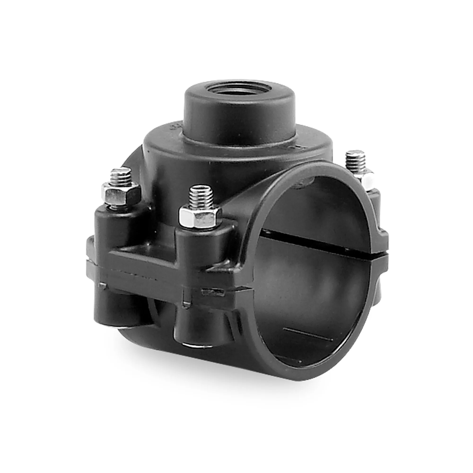 Хомут-врізка сідло зажимне ПП Hidroten d75x1/2"