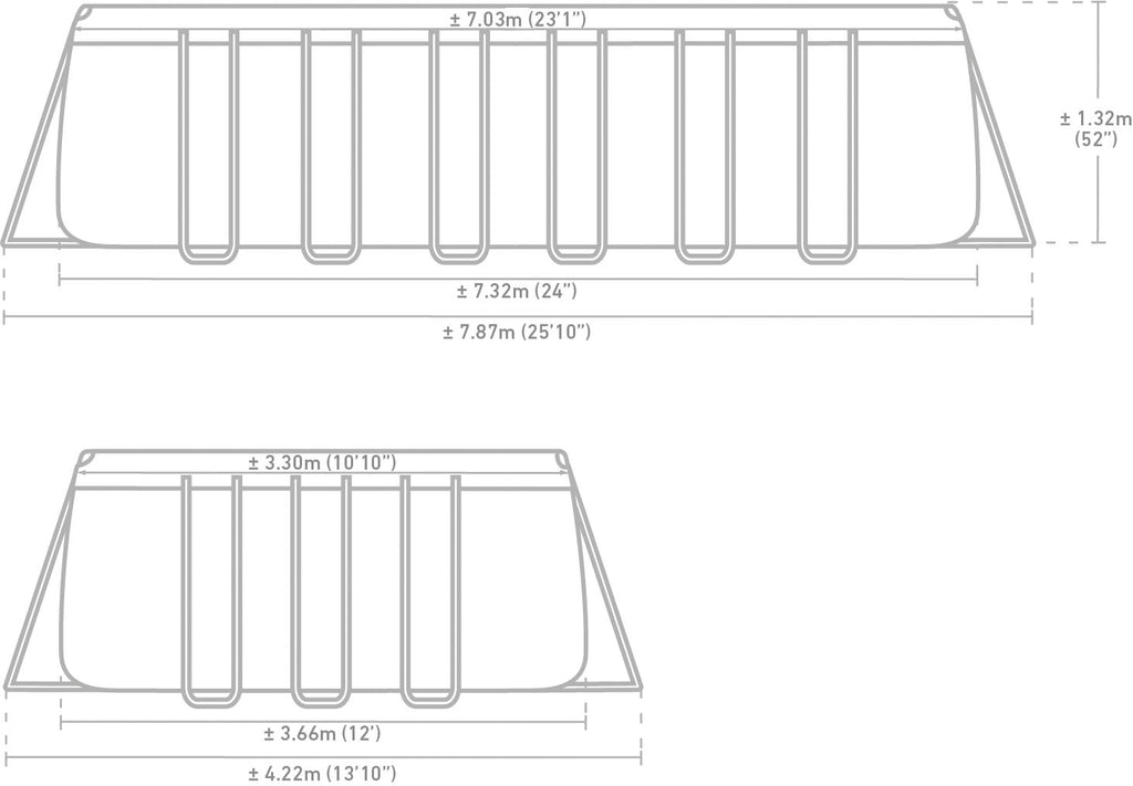 Каркасний басейн Intex Ultra XTR Rectangular Frame 7,32 м × 3,66 м × 1,32 м